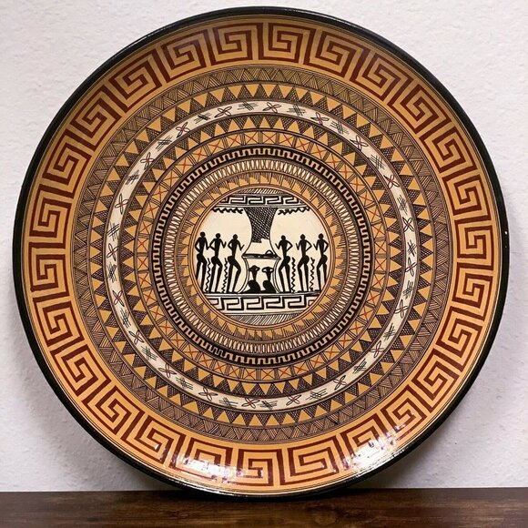 VTG Estate‎ Decorative Clay Egyptian Hand Made in Greece Nom13 Plate! 51 - Picture 1 of 4